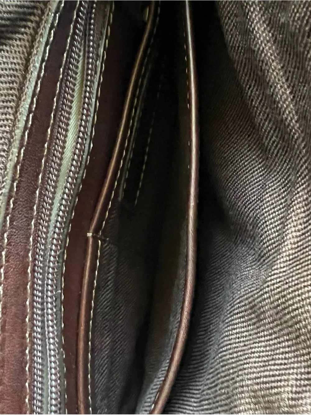 Men's Brown Leather Messenger Bag with Embossed Logo